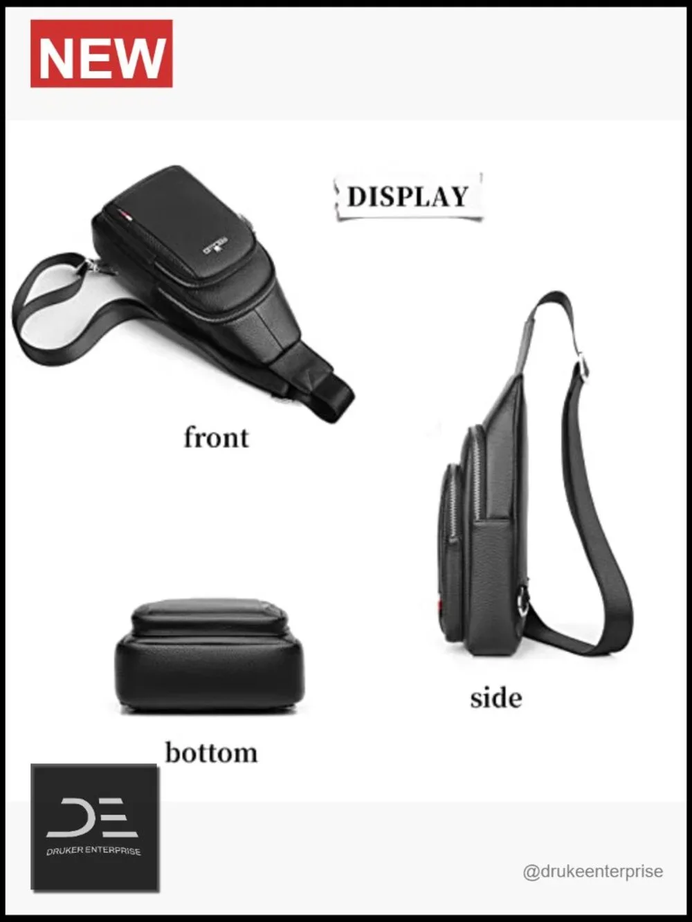 PU Leather Sling Backpack Crossbody Shoulder Bag Travel Daypack